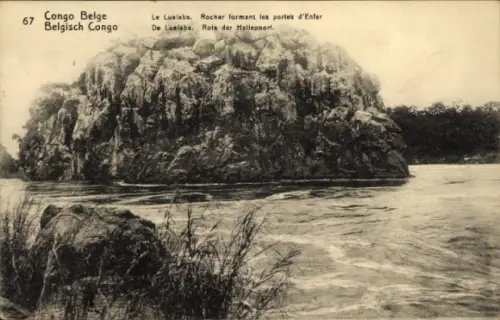 Ganzsachen Ak DR Kongo Zaire, Le Lualaba, Rocher formant les portes d'Enfer
