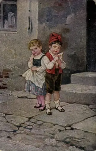 Künstler Ak Borrmeister, R., Schenkst mir was?