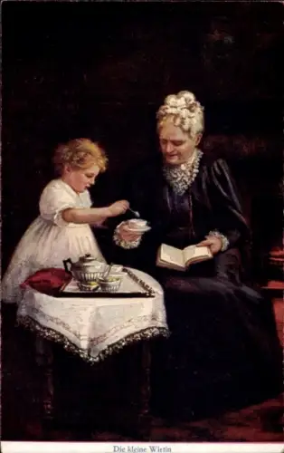 Künstler Ak Großmutters Liebling, Die kleine Wirtin