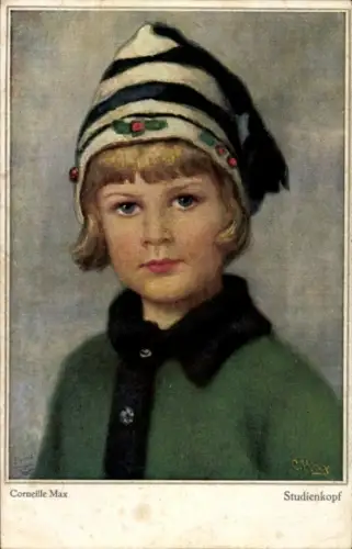 Künstler Ak Max, Corneille, Studienkopf, Kind, Mütze
