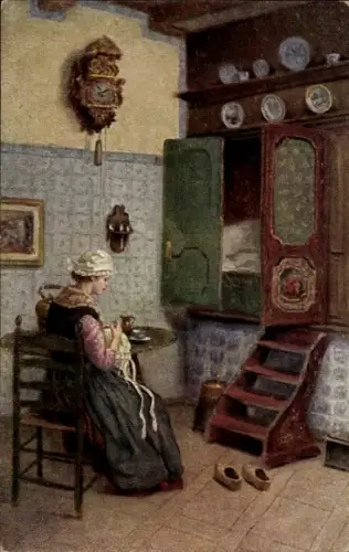 Künstler Ak Rau, M., Das neue Häubchen