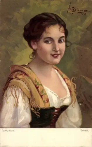 Künstler Ak Süss, Josef, Gretl, Frauenbildnis