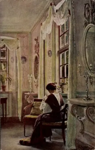 Künstler Ak Achen, G., Im trauten Heim