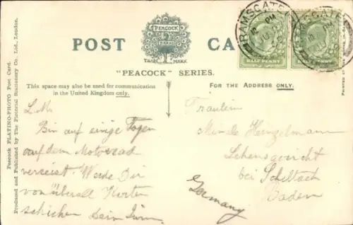 Ak Ramsgate Kent England, Wasserfall, Brücke, Felsen, Pflanzen, Ramsgate