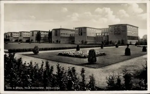 Ak Cöln Köln am Rhein,  Neue Universität, Rückansicht, Gartenanlage, 