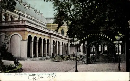 Ak Aachen,  Kurhausgarten, Bäume, Stühle, Pavillon