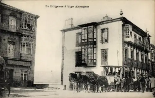 Ak Vigo Galicien Spanien, La Diligence, Kutsche