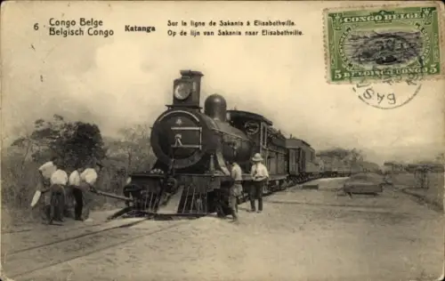 Ganzsachen Ak Katanga DR Kongo Zaire, Sur la ligne de Sakania a Elisabethville