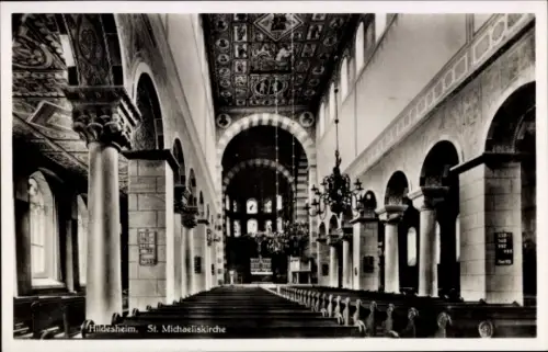 Ak Hildesheim in Niedersachsen, Inneres der Sankt Michaeliskirche