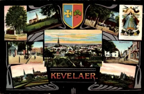 Ak Kevelaer am Niederrhein, Verschiedene Ansichten von  Marienkirche, Hauptstraße