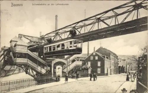 Ak Barmen Wuppertal,  Schwebebahn, Loherstraße,  
