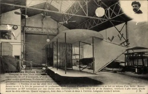 CPA Nouveau Biplan Bleriot, Flugzeug
