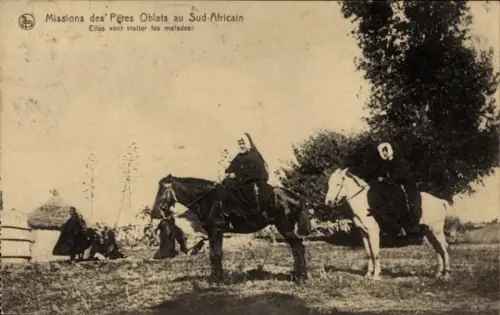 Ak Südafrika, Missions des Pères Obtals au Sud Africain, Schwestern auf Krankenbesuch