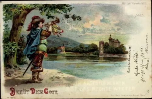 Halt gegen das Licht Litho Trompeter von Säckingen, Behüt dich Gott, Meteor 16512