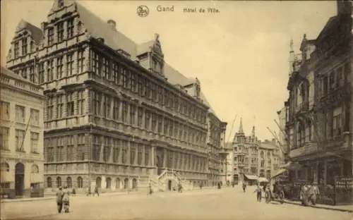 Ak Gand Gent Ostflandern,  Hotel de Ville, Stadtansicht,  Architektur