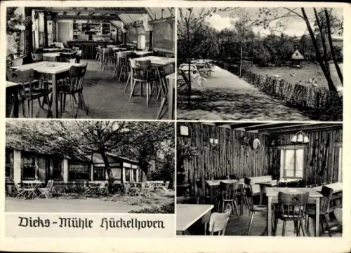 Ak Hückelhoven Nordrhein Westfalen, Dieks-Mühle  Restaurant, Tische, Natur, Wasser