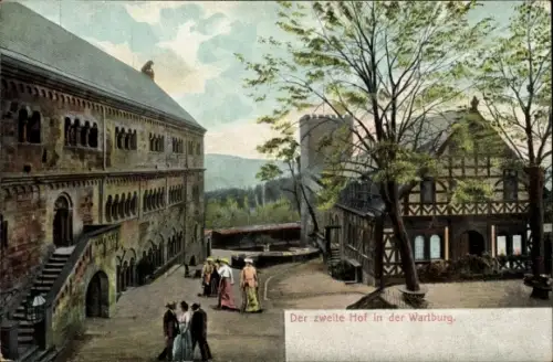 Ak Lutherstadt Eisenach in Thüringen, Wartburg, Der Zweite Hof in der Wartburg