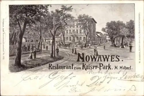 Künstler Ak Thomasczek, Otto, Nowawes Babelsberg Potsdam, Restaurant zum Kaiser-Park, H. Hilbert