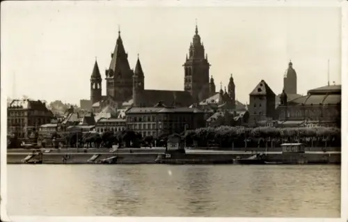 Foto Ak Mainz am Rhein, Rheinansicht