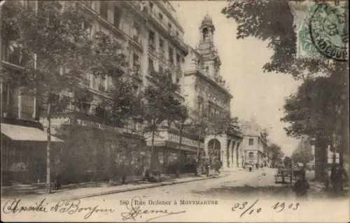 Ak Paris XVIII. Arrondissement Buttes-Montmartre, Rue Ordener