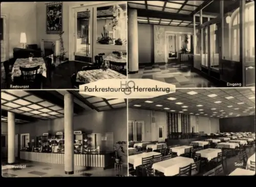 Ak Magdeburg in Sachsen Anhalt, HO Gaststätte Parkrestaurant Herrenkrug