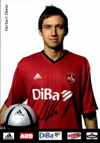 Autogrammkarte Fußballer Herbert Obele, 1. FC Nürnberg, Autogramm