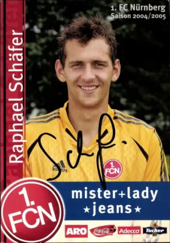 Autogrammkarte Fußballer Raphael Schäfer, 1. FC Nürnberg, Autogramm