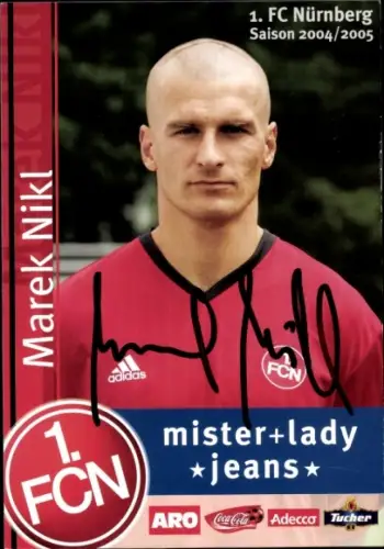 Autogrammkarte Fußballer Marek Nikl, 1. FC Nürnberg, Autogramm