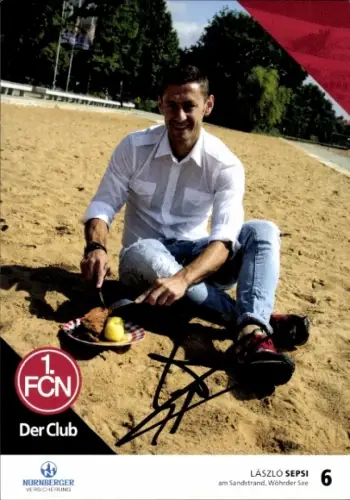 Autogrammkarte Fußballer László Sepsi, 1. FC Nürnberg, Autogramm