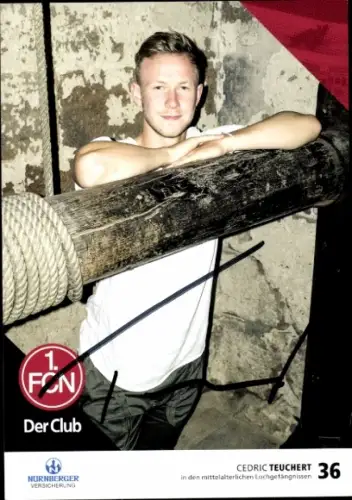 Autogrammkarte Fußballer Cedric Teuchert, 1. FC Nürnberg, Autogramm