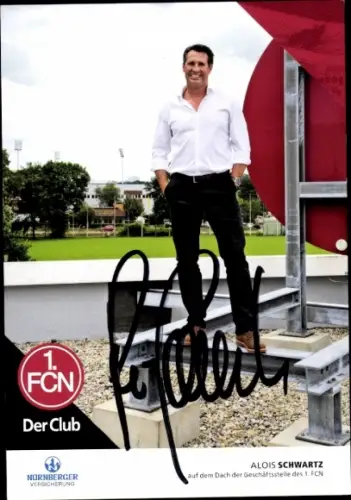 Autogrammkarte Cheftrainer Alois Schwartz, 1. FC Nürnberg, Autogramm