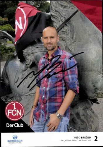 Autogrammkarte Fußballer Miso Brecko, 1. FC Nürnberg, Autogramm