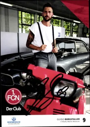 Autogrammkarte Fußballer Guido Burgstaller, 1. FC Nürnberg, Autogramm