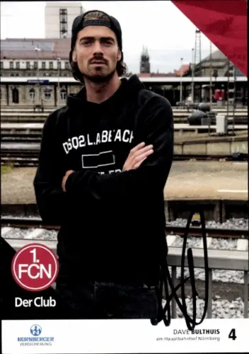 Autogrammkarte Fußballer Dave Bulthuis, 1. FC Nürnberg, Autogramm