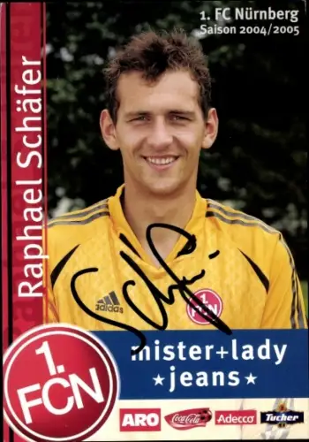 Autogrammkarte Fußballer Raphael Schäfer, 1. FC Nürnberg, Autogramm