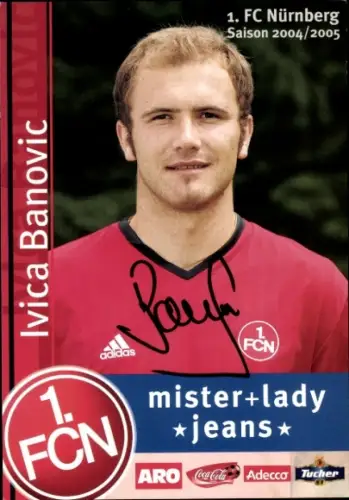 Autogrammkarte Fußballer Ivica Banovic, 1. FC Nürnberg, Autogramm