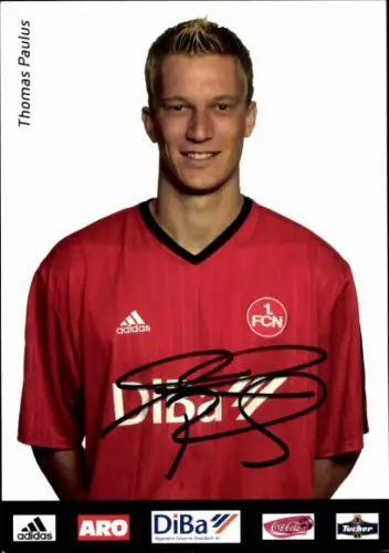 Autogrammkarte Fußballer Thomas Paulus, 1. FC Nürnberg, Autogramm
