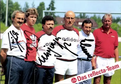 Autogrammkarte Betreuerteam des 1. FC Nürnberg, Autogramm