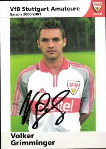 Autogrammkarte Fußballer Volker Grimminger, VfB Stuttgart, Autogramm