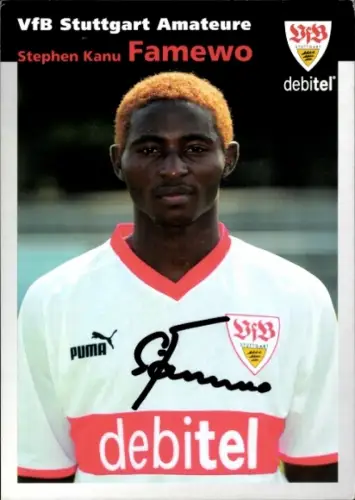 Autogrammkarte Fußballer Stephen Kanu Famewo, VfB Stuttgart, Autogramm