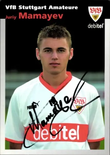 Autogrammkarte Fußballer Juriy Mamayev, VfB Stuttgart, Autogramm