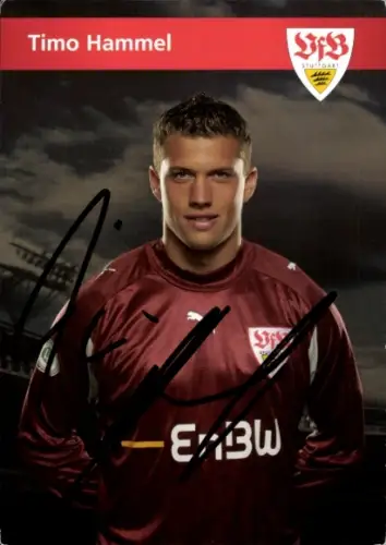 Autogrammkarte Fußballer Timo Hammel, VfB Stuttgart, Autogramm