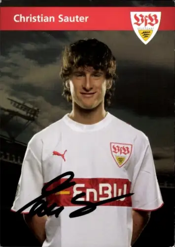 Autogrammkarte Fußballer Christian Sauter, VfB Stuttgart, Autogramm