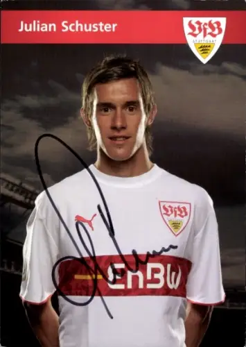 Autogrammkarte Fußballer Julian Schuster, VfB Stuttgart, Autogramm