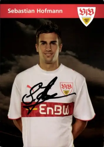 Autogrammkarte Fußballer Sebastian Hofmann, VfB Stuttgart, Autogramm