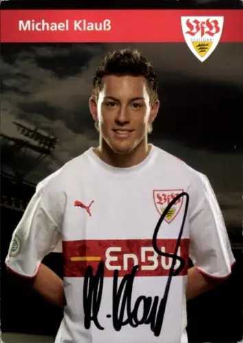 Autogrammkarte Fußballer Michael Klauß, VfB Stuttgart, Autogramm