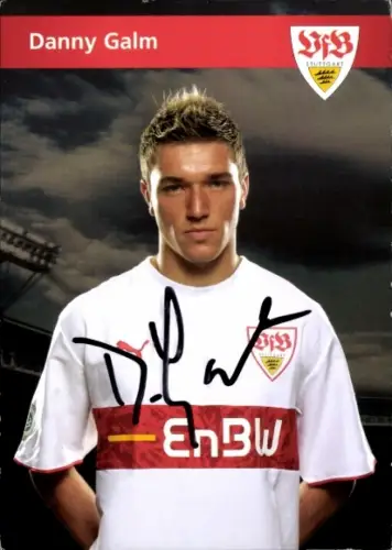 Autogrammkarte Fußballer Danny Galm, VfB Stuttgart, Autogramm