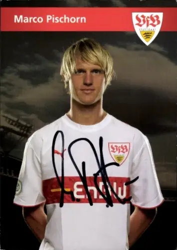 Autogrammkarte Fußballer Marco Pischorn, VfB Stuttgart, Autogramm
