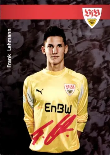 Autogrammkarte Fußballer Frank Lehmann, VfB Stuttgart, Autogramm