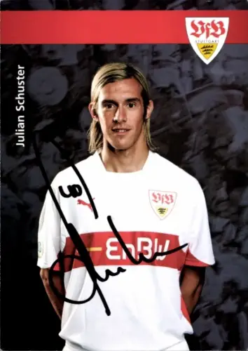 Autogrammkarte Fußballer Julian Schuster, VfB Stuttgart, Autogramm